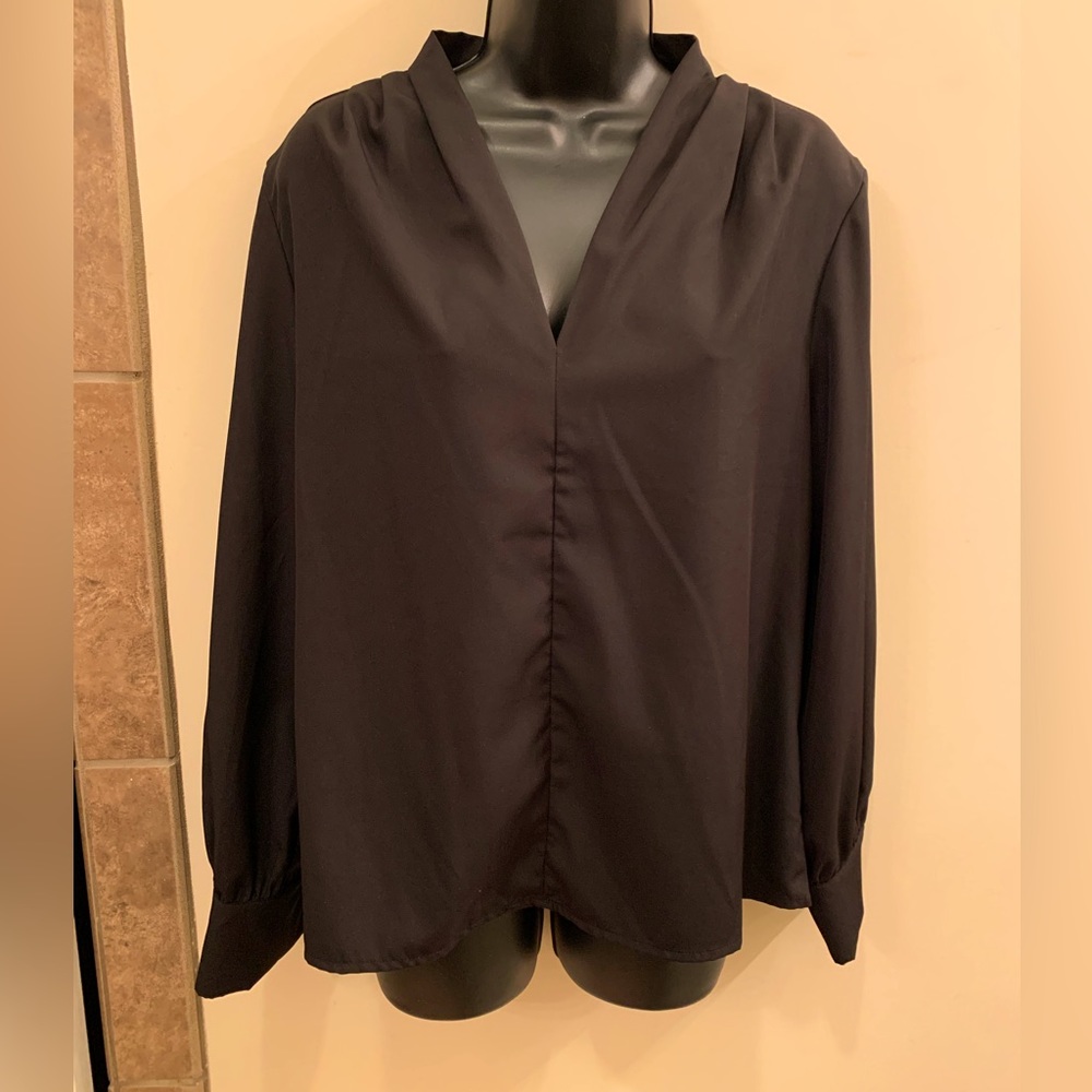 Shein black pull-over blouse.  Size L.